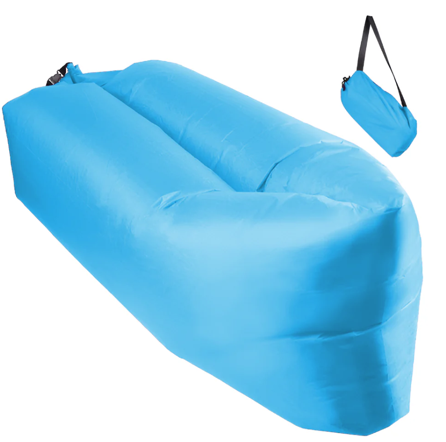 Saltea gonflabila tip sezlong Lazybag material rezistent umflare fara pompa pentru plaja/picnic/camping rucsac de depozitare